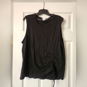 Time and Tru Black Sleeveless Muscle Tee